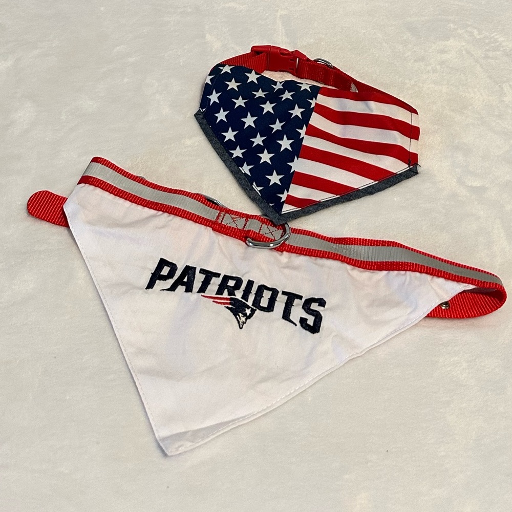 🐕🏈Patriots and American glad Dog Bandanna collars